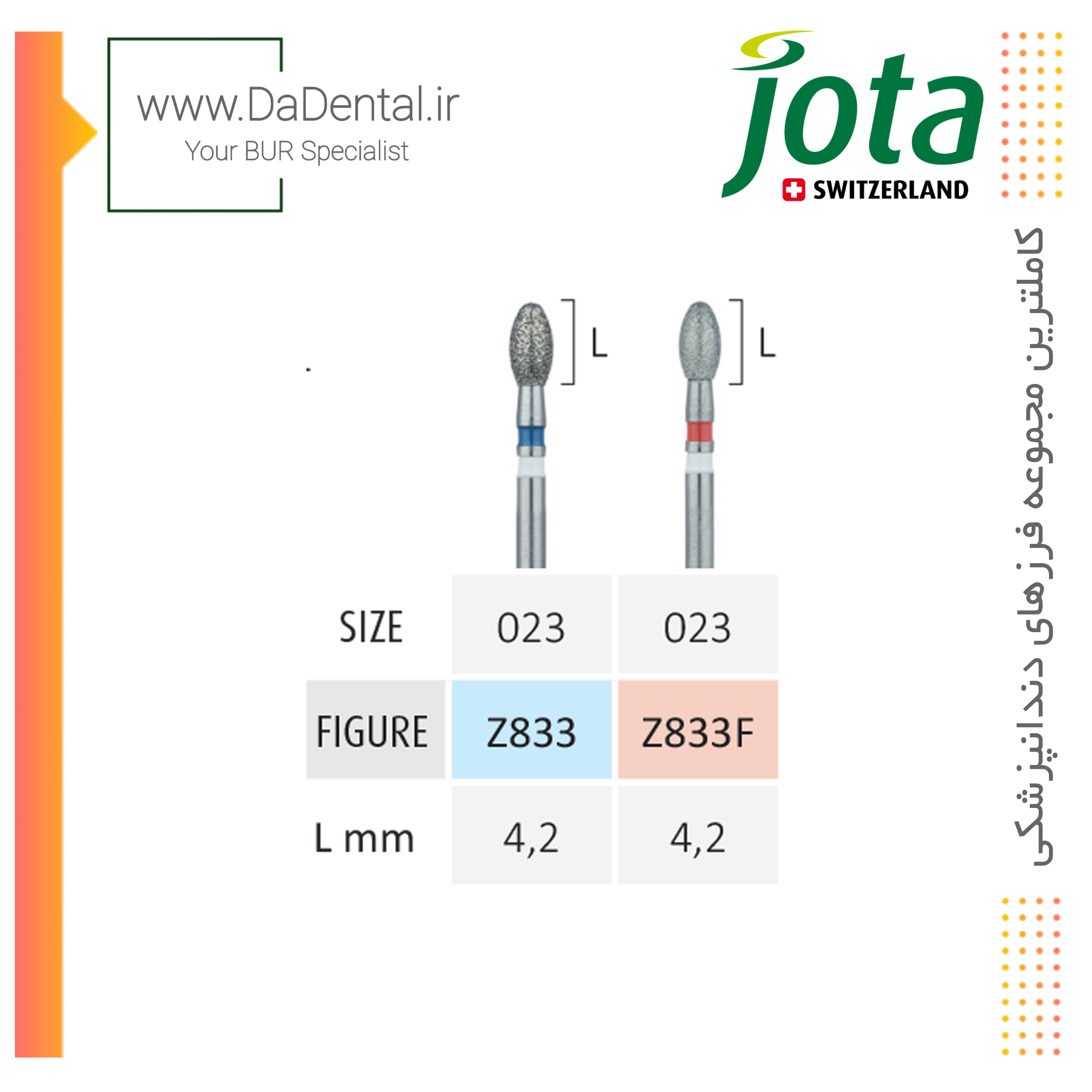 فرز تخم مرغی الماسی تخصصی زیرکونیوم جوتا JOTA